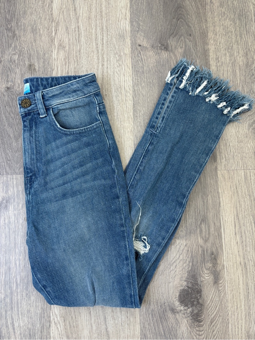 Show Me Your Mumu Brooklyn High Waist Fringe Ankle Jeans
